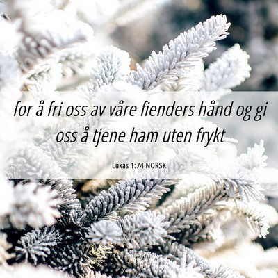 Picture 06 - Lukas 1:74 NORSK - for å fri oss av våre fienders hånd og gi oss - Bible Verse Picture