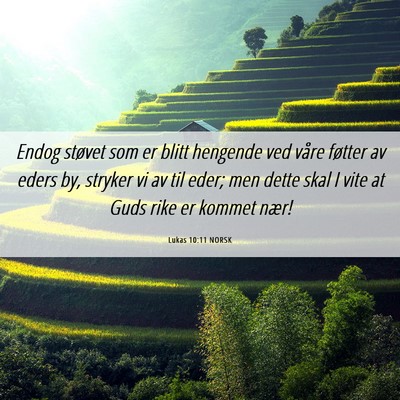 Picture 06 - Lukas 10:11 NORSK - Endog støvet som er blitt hengende ved våre - Bible Verse Picture