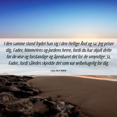 Picture 06 - Lukas 10:21 NORSK - I den samme stund frydet han sig i den Hellige - Bible Verse Picture