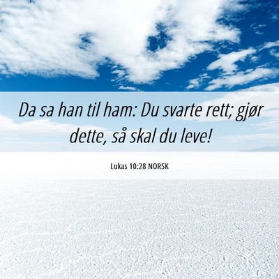 Picture 06 - Lukas 10:28 NORSK - Da sa han til ham: Du svarte rett; gjør dette, - Bible Verse Picture