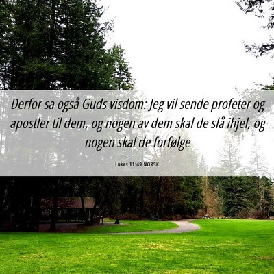 Picture 06 - Lukas 11:49 NORSK - Derfor sa også Guds visdom: Jeg vil sende - Bible Verse Picture