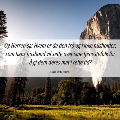Picture 06 - Lukas 12:42 NORSK - Og Herren sa: Hvem er da den tro og kloke - Bible Verse Picture