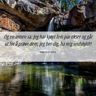 Picture 06 - Lukas 14:19 NORSK - Og en annen sa: Jeg har kjøpt fem par okser og - Bible Verse Picture