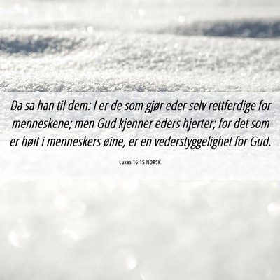 Picture 06 - Lukas 16:15 NORSK - Da sa han til dem: I er de som gjør eder selv - Bible Verse Picture
