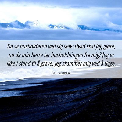 Picture 06 - Lukas 16:3 NORSK - Da sa husholderen ved sig selv: Hvad skal jeg - Bible Verse Picture