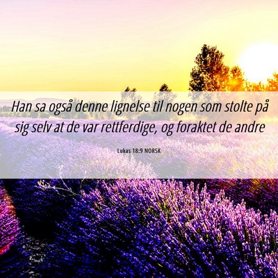 Picture 06 - Lukas 18:9 NORSK - Han sa også denne lignelse til nogen som stolte - Bible Verse Picture