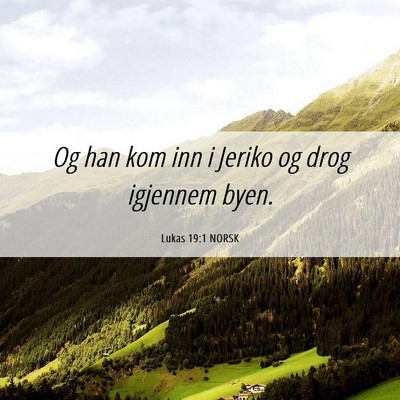 Picture 06 - Lukas 19:1 NORSK - Og han kom inn i Jeriko og drog igjennem - Bible Verse Picture