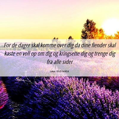 Picture 06 - Lukas 19:43 NORSK - For de dager skal komme over dig da dine fiender - Bible Verse Picture