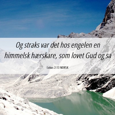 Picture 06 - Lukas 2:13 NORSK - Og straks var det hos engelen en himmelsk - Bible Verse Picture