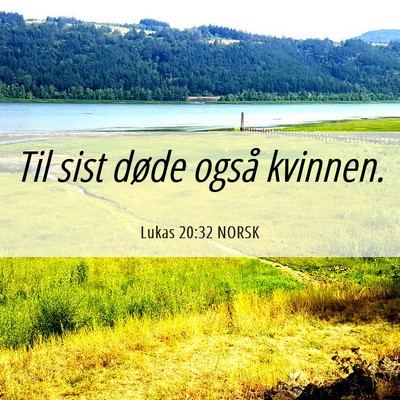 Picture 06 - Lukas 20:32 NORSK - Til sist døde også - Bible Verse Picture
