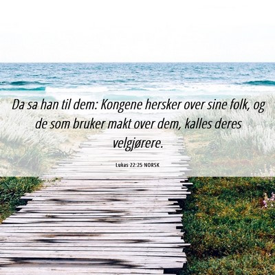 Picture 06 - Lukas 22:25 NORSK - Da sa han til dem: Kongene hersker over sine - Bible Verse Picture