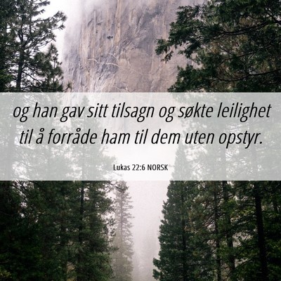 Picture 06 - Lukas 22:6 NORSK - og han gav sitt tilsagn og søkte leilighet til - Bible Verse Picture