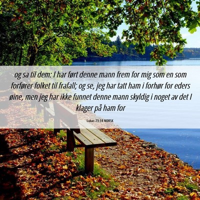 Picture 06 - Lukas 23:14 NORSK - og sa til dem: I har ført denne mann frem for - Bible Verse Picture
