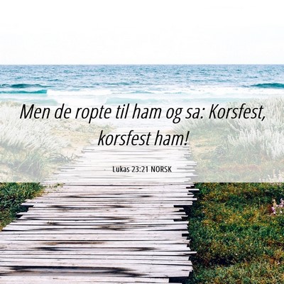 Picture 06 - Lukas 23:21 NORSK - Men de ropte til ham og sa: Korsfest, korsfest - Bible Verse Picture