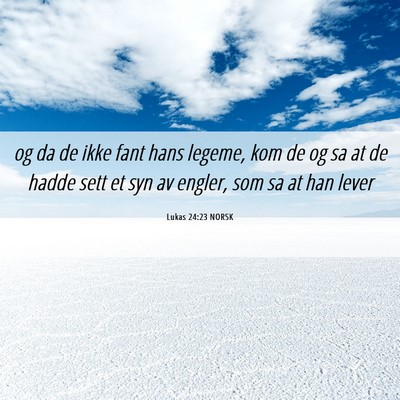 Picture 06 - Lukas 24:23 NORSK - og da de ikke fant hans legeme, kom de og sa at - Bible Verse Picture
