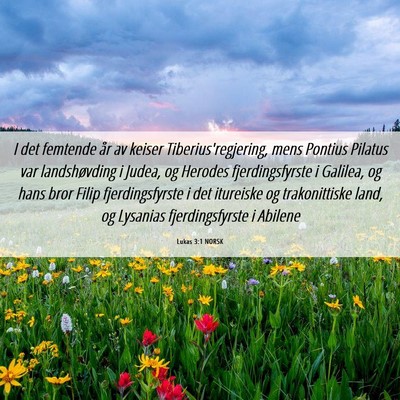 Picture 06 - Lukas 3:1 NORSK - I det femtende år av keiser Tiberius'regjering, - Bible Verse Picture