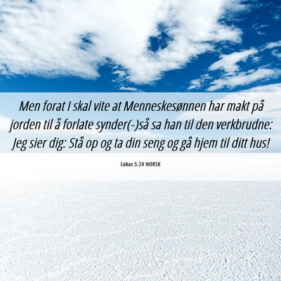 Picture 06 - Lukas 5:24 NORSK - Men forat I skal vite at Menneskesønnen har makt - Bible Verse Picture