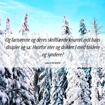 Picture 06 - Lukas 5:30 NORSK - Og fariseerne og deres skriftlærde knurret mot - Bible Verse Picture