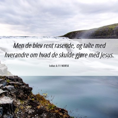 Picture 06 - Lukas 6:11 NORSK - Men de blev rent rasende, og talte med hverandre - Bible Verse Picture