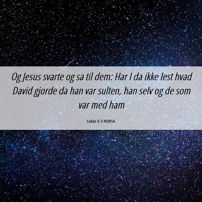 Picture 06 - Lukas 6:3 NORSK - Og Jesus svarte og sa til dem: Har I da ikke lest - Bible Verse Picture