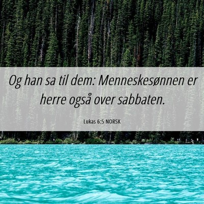 Picture 06 - Lukas 6:5 NORSK - Og han sa til dem: Menneskesønnen er herre også - Bible Verse Picture