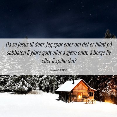 Picture 06 - Lukas 6:9 NORSK - Da sa Jesus til dem: Jeg spør eder om det er - Bible Verse Picture