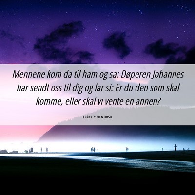 Picture 06 - Lukas 7:20 NORSK - Mennene kom da til ham og sa: Døperen Johannes - Bible Verse Picture