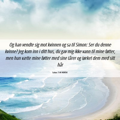 Picture 06 - Lukas 7:44 NORSK - Og han vendte sig mot kvinnen og sa til Simon: - Bible Verse Picture