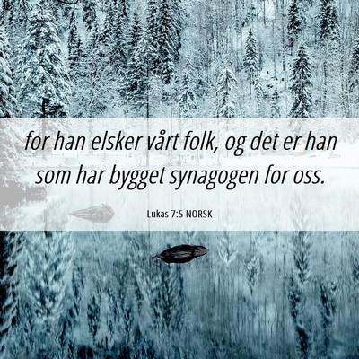 Picture 06 - Lukas 7:5 NORSK - for han elsker vårt folk, og det er han som har - Bible Verse Picture