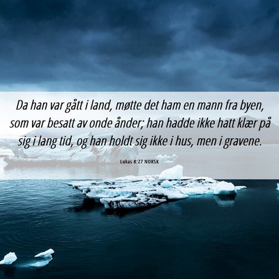 Picture 06 - Lukas 8:27 NORSK - Da han var gått i land, møtte det ham en mann - Bible Verse Picture