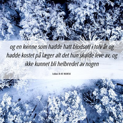 Picture 06 - Lukas 8:43 NORSK - og en kvinne som hadde hatt blodsott i tolv år - Bible Verse Picture