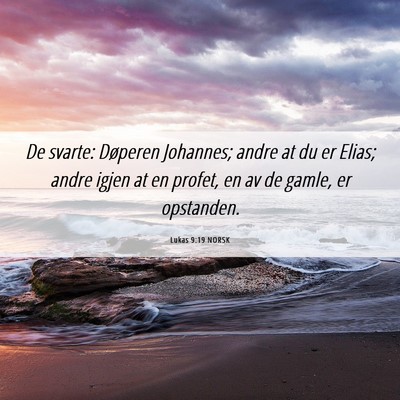 Picture 06 - Lukas 9:19 NORSK - De svarte: Døperen Johannes; andre at du er - Bible Verse Picture