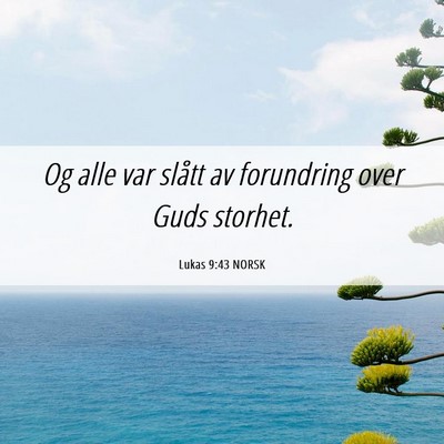 Picture 06 - Lukas 9:43 NORSK - Og alle var slått av forundring over Guds - Bible Verse Picture