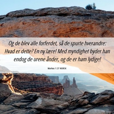 Picture 06 - Markus 1:27 NORSK - Og de blev alle forferdet, så de spurte - Bible Verse Picture