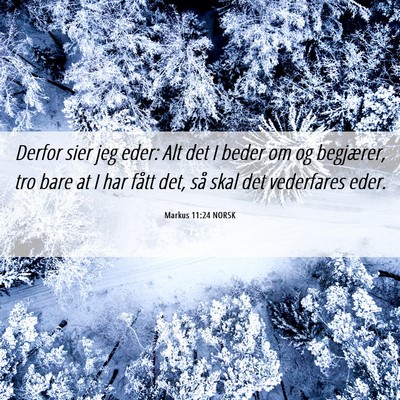 Picture 06 - Markus 11:24 NORSK - Derfor sier jeg eder: Alt det I beder om og - Bible Verse Picture