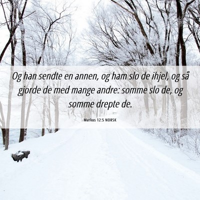 Picture 06 - Markus 12:5 NORSK - Og han sendte en annen, og ham slo de ihjel, og - Bible Verse Picture