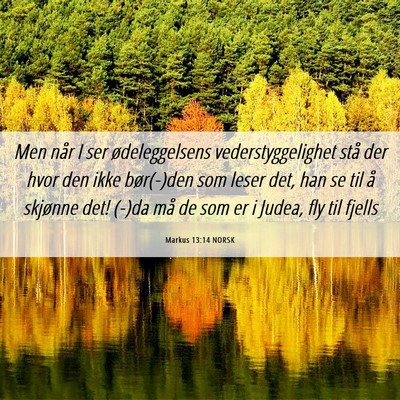 Picture 06 - Markus 13:14 NORSK - Men når I ser ødeleggelsens vederstyggelighet - Bible Verse Picture