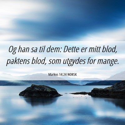 Picture 06 - Markus 14:24 NORSK - Og han sa til dem: Dette er mitt blod, paktens - Bible Verse Picture