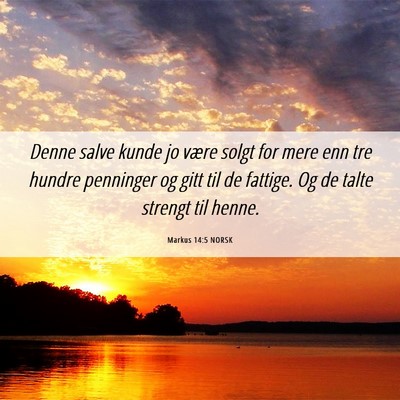 Picture 06 - Markus 14:5 NORSK - Denne salve kunde jo være solgt for mere enn tre - Bible Verse Picture