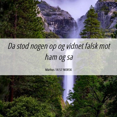 Picture 06 - Markus 14:57 NORSK - Da stod nogen op og vidnet falsk mot ham og - Bible Verse Picture