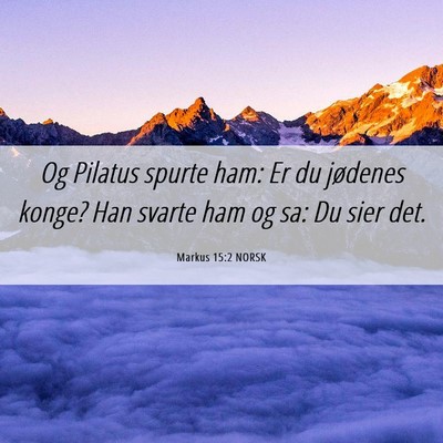 Picture 06 - Markus 15:2 NORSK - Og Pilatus spurte ham: Er du jødenes konge? Han - Bible Verse Picture