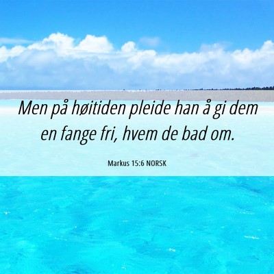 Picture 06 - Markus 15:6 NORSK - Men på høitiden pleide han å gi dem en fange - Bible Verse Picture
