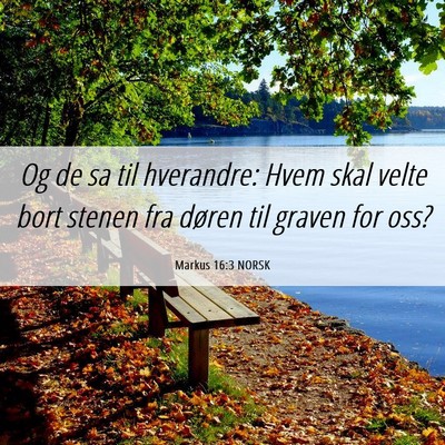 Picture 06 - Markus 16:3 NORSK - Og de sa til hverandre: Hvem skal velte bort - Bible Verse Picture