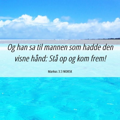 Picture 06 - Markus 3:3 NORSK - Og han sa til mannen som hadde den visne hånd: - Bible Verse Picture