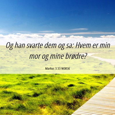 Picture 06 - Markus 3:33 NORSK - Og han svarte dem og sa: Hvem er min mor og mine - Bible Verse Picture