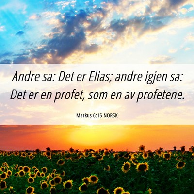 Picture 06 - Markus 6:15 NORSK - Andre sa: Det er Elias; andre igjen sa: Det er en - Bible Verse Picture