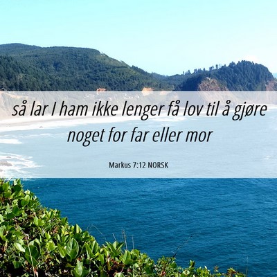 Picture 06 - Markus 7:12 NORSK - så lar I ham ikke lenger få lov til å gjøre - Bible Verse Picture