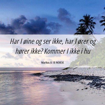 Picture 06 - Markus 8:18 NORSK - Har I øine og ser ikke, har I ører og hører - Bible Verse Picture