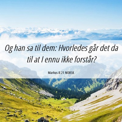 Picture 06 - Markus 8:21 NORSK - Og han sa til dem: Hvorledes går det da til at I - Bible Verse Picture