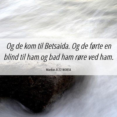 Picture 06 - Markus 8:22 NORSK - Og de kom til Betsaida. Og de førte en blind til - Bible Verse Picture